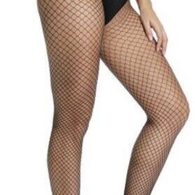 aikido High Waist Tights Fishnet Stocking Pantyhose Sexy Punk Costume Small Grid